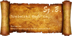 Szeleczki Beáta névjegykártya