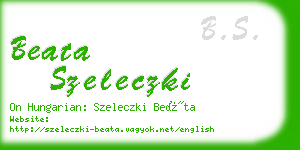 beata szeleczki business card